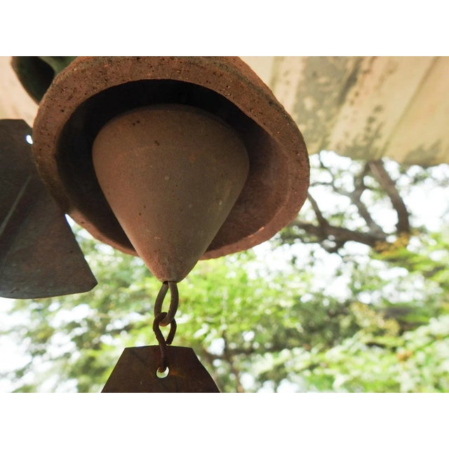 Small Vintage Pottery and Bronze Wind Chime by Paolo Soleri - a Pair For Sale - Image 9 of 10