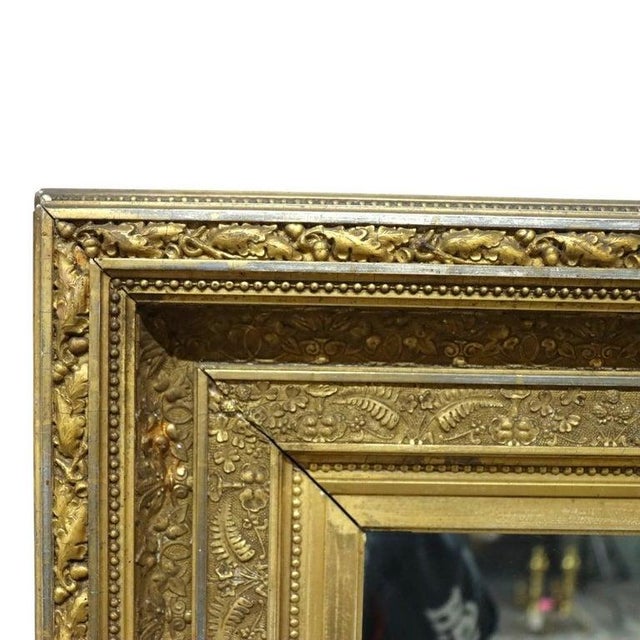 Late 19th Century Antique Gilt Wood Wall Mirror With Fern Motif C1890 For Sale - Image 5 of 9