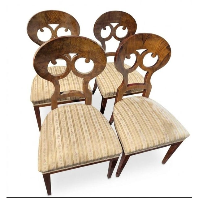 Early 19th Century Set of 4 Viennese Biedermeier Side Chairs For Sale - Image 4 of 5