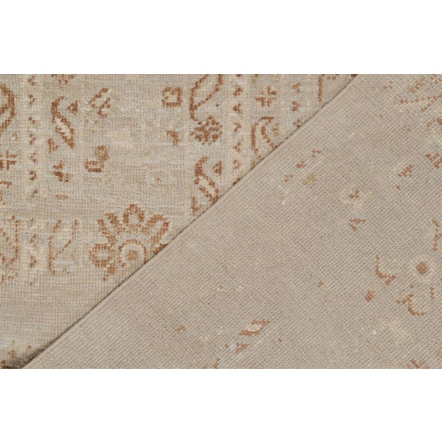 Textile 2010s Rug & Kilim’s Oushak Style Oversized Rug in Taupe With Rust Floral Patterns For Sale - Image 7 of 7