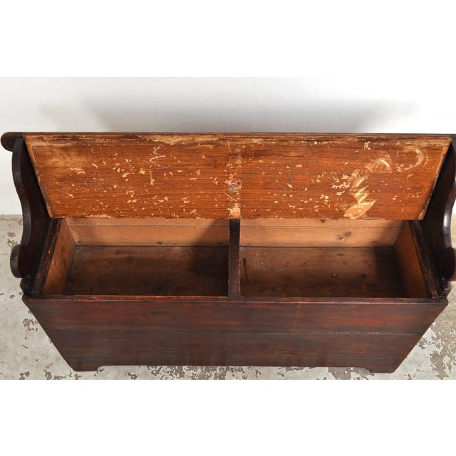 Brown Antique Storage Bench, 1830s For Sale - Image 8 of 12