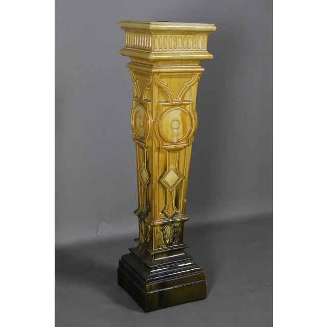 Ceramic Antique Earthenware Pedestal, 1890s For Sale - Image 7 of 8