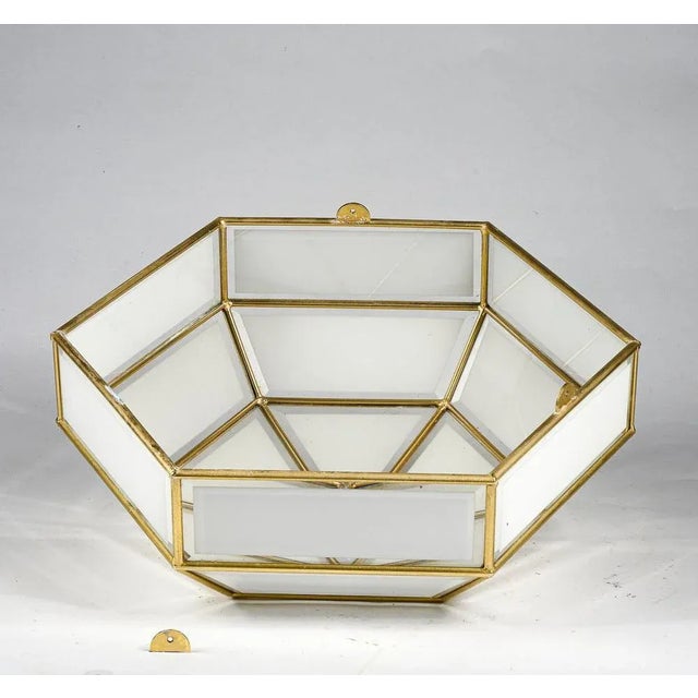 Ceiling Lamp in Metal and Transparent White Glass, Italy, 1970 For Sale - Image 6 of 8