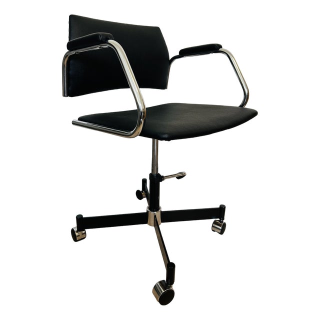 Fully Kovona Black Office Armchair, Czechoslovakia, 1970s For Sale