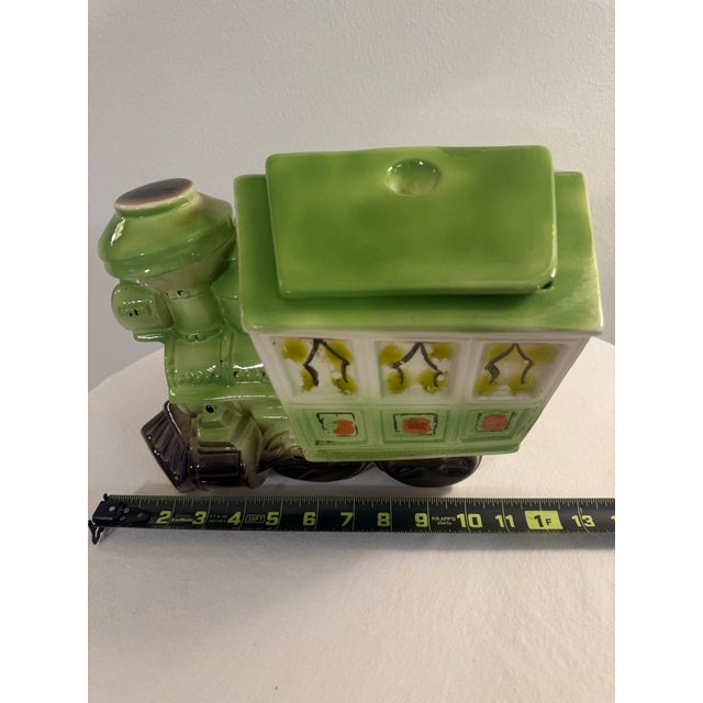 1950s Maurice of California Green & White Ceramic Train Cookie Jar For Sale - Image 10 of 12