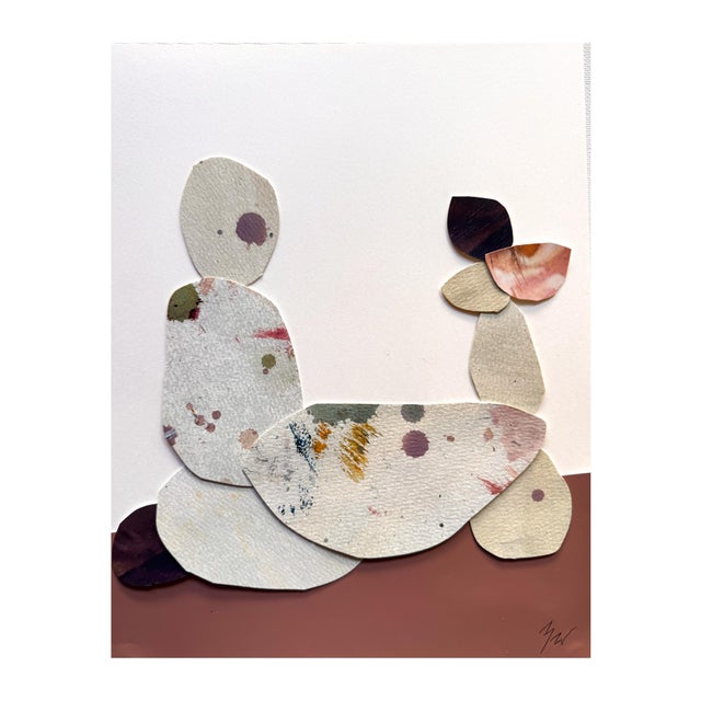 "Love Without Words" is an original mixed media collage on paper by Zac Woodiel. This is one of six pieces in the "Love...