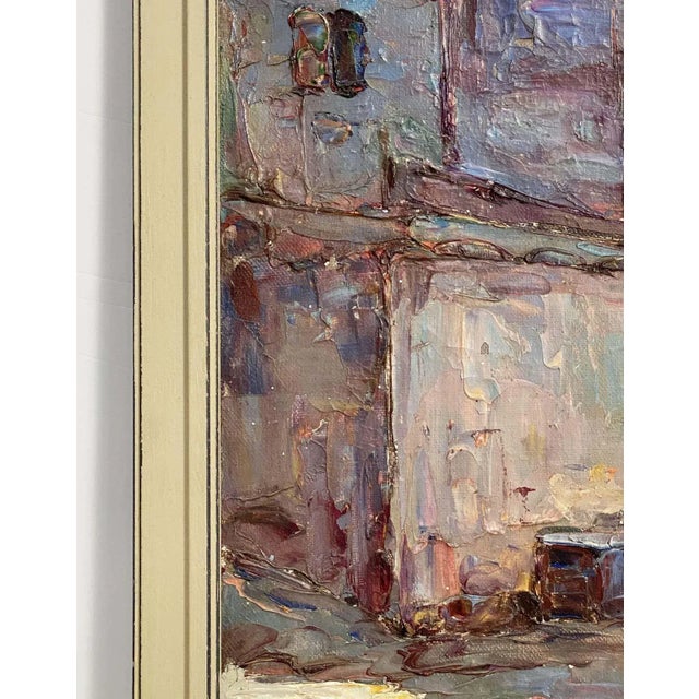 French Framed Oil Painting of Seaside Village by Maurice Barle For Sale In Austin - Image 6 of 13