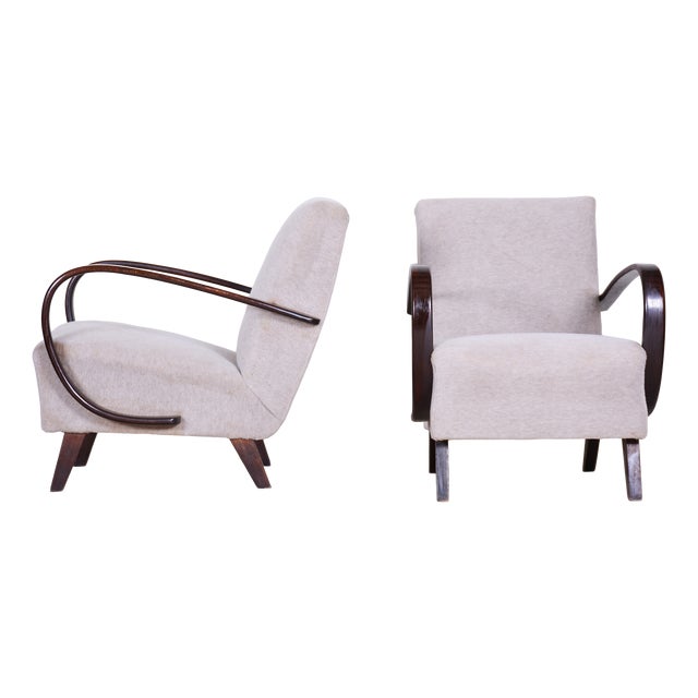 Czech Art Deco Model C Armchairs by J. Halabala for Up Závody, 1930s, Set of 2 For Sale