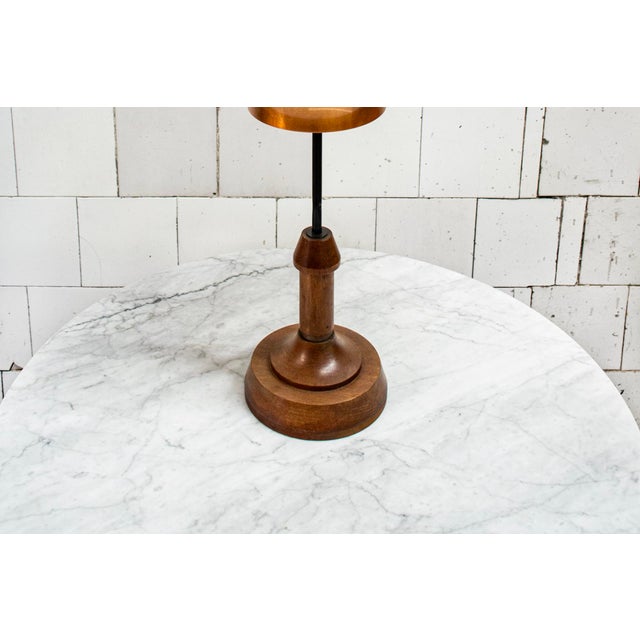 Stilnovo Table Lamp with Wooden Frame and Adjustable Copper Lampshade from Stilnovo, 1950s For Sale - Image 4 of 5