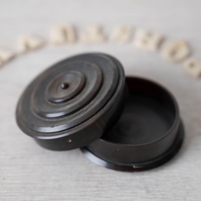 Victorian Bone Alphabet Letters in Turned Horn Box, c.1840 For Sale - Image 4 of 8