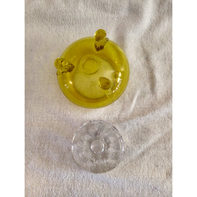 Vintage 1950's Viking Amber Flowerlite Frog 4 1/4" With Crystal Frog For Sale In Saint Louis - Image 6 of 6