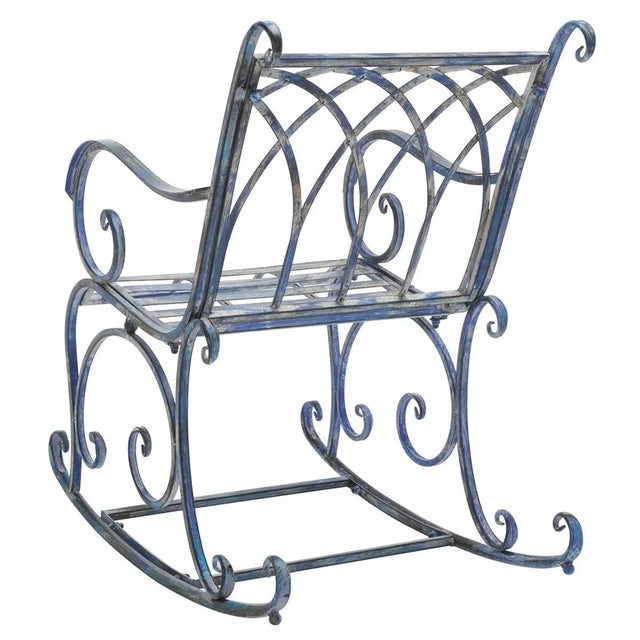 Medrano Rocking Chair - Mossy Blue For Sale - Image 9 of 10