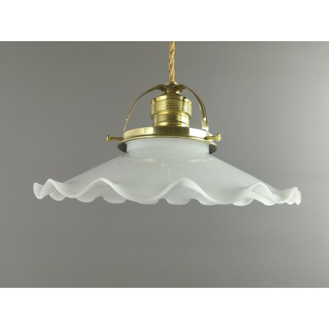 French Ceiling Lamp with Brass Ceiling Rosette For Sale - Image 9 of 9