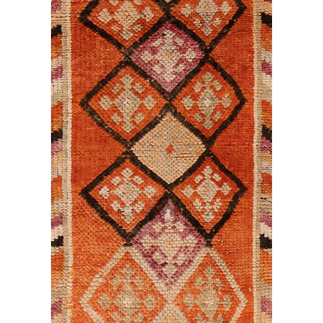 Textile Vintage Orange Turkish Oushak Runner 2ft 5in X 12ft 4in For Sale - Image 7 of 8