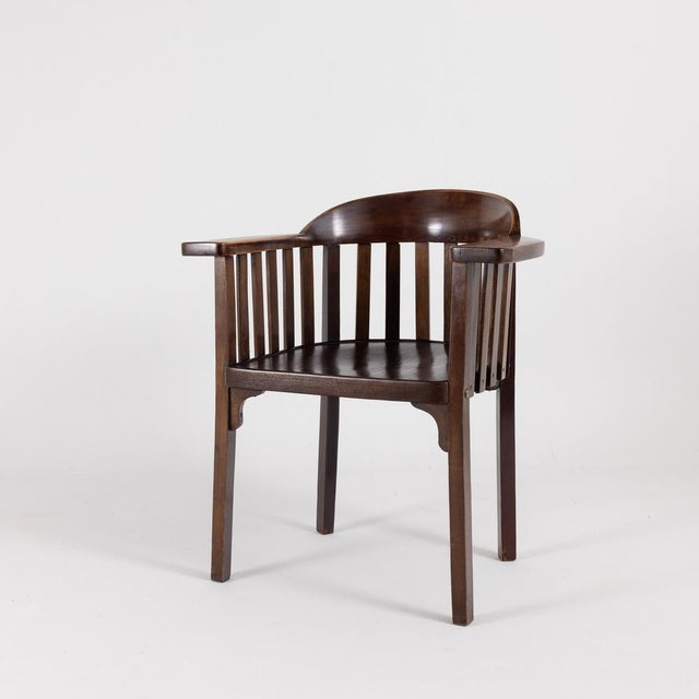 This rare, sculptural armchair is one of josef hoffmann's most striking furniture designs from the early period of the...