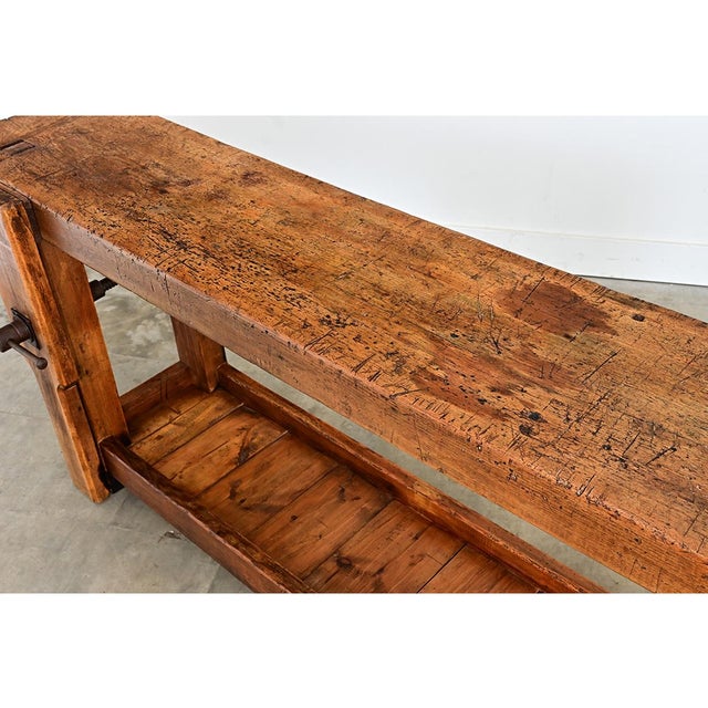 French 19th Century Oak & Beech Artisan's Workbench For Sale - Image 11 of 12