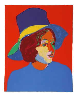 1970s John Grillo, Girl With Hat IV Serigraph