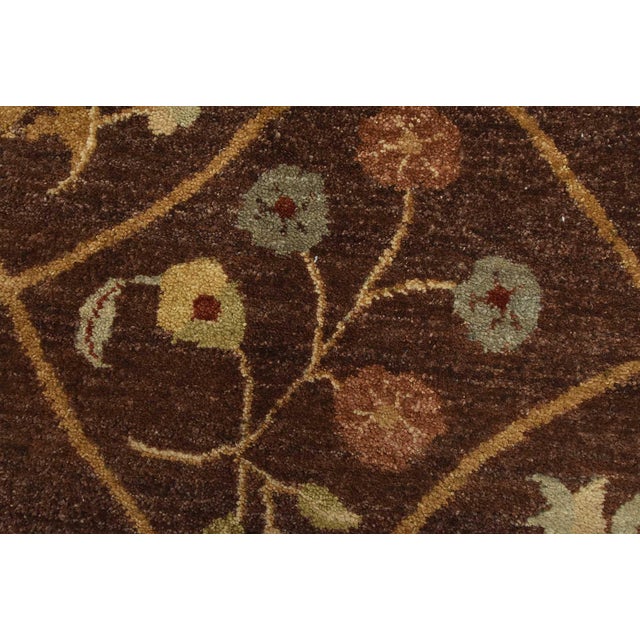 Aubusson Rug 9’11” X 13’5” Brown Wool Traditional Hand-Knotted Oriental Carpet For Sale - Image 4 of 15