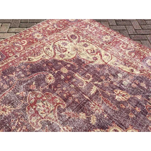 Purple Famous Vintage Oversize OUshak Rug - 95" X 142" For Sale - Image 8 of 13
