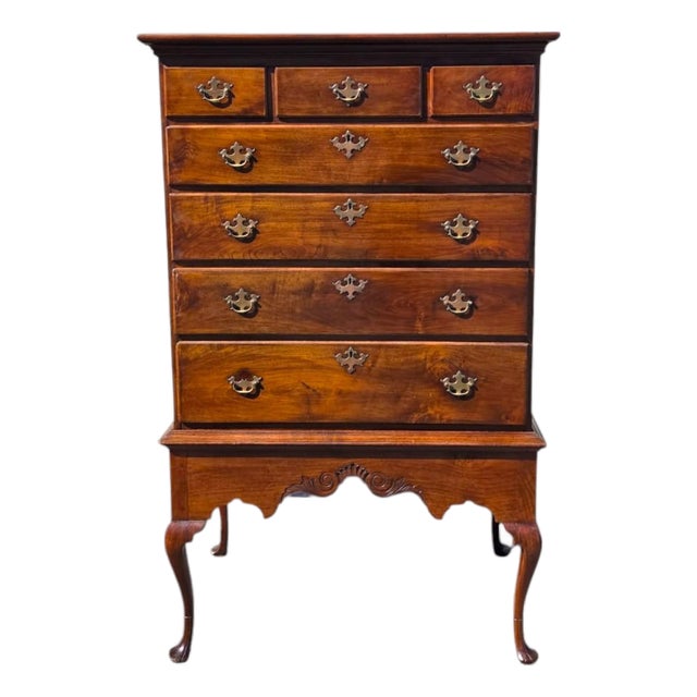 Late 18th Century Queen Anne Solid Walnut Chest/Every Section Made From One Piece of Lumber. For Sale