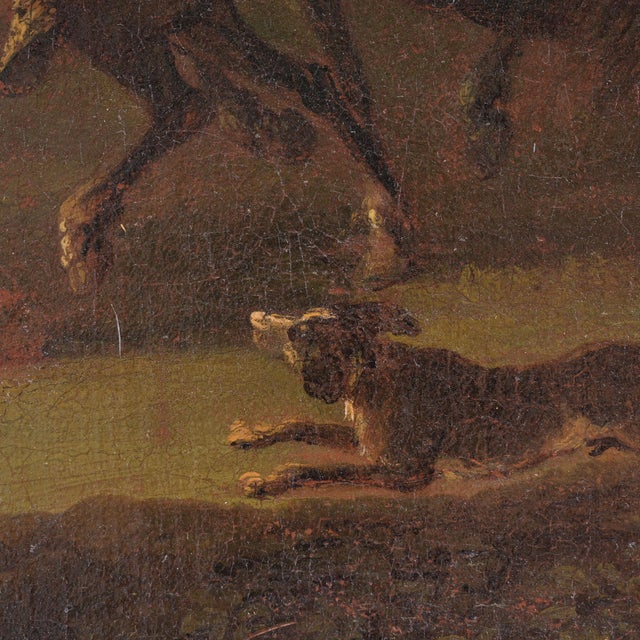 Equestrian Scene, 18th Century, Oil Painting on Canvas, Framed For Sale - Image 6 of 10