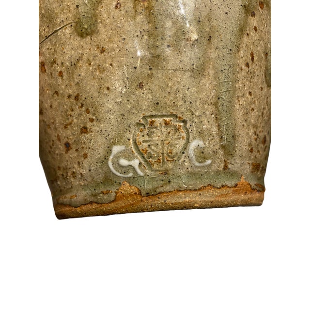 Ceramic Edgefield South Carolina Studio Pottery Jar/Vase by Genevieve Calmes, Student of Stephen Ferrell For Sale - Image 7 of 7
