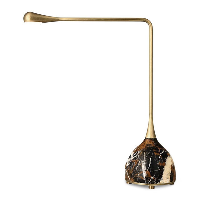 Contemporary MIX Marble & Brass Table Lamp For Sale - Image 3 of 5