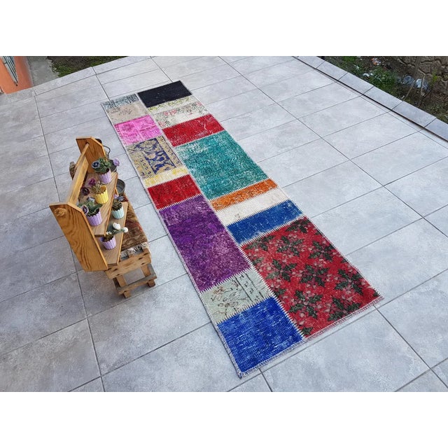 Orange Mid 20th Century Oushak Anatolian Runner For Sale - Image 8 of 10