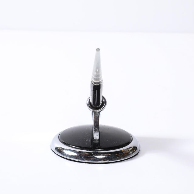 Art Deco Chrome, Lucite & Black Bakelite Fountain Pen Signed Esterbrook For Sale - Image 11 of 13