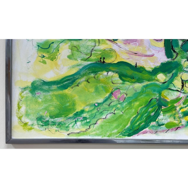 Vintage Silvia Lieb Original Acrylic Abstract Painting on Canvas Chairish