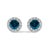 Immerse yourself in the regal splendor of these exquisite stud earrings, each masterfully crafted from the pure brilliance...