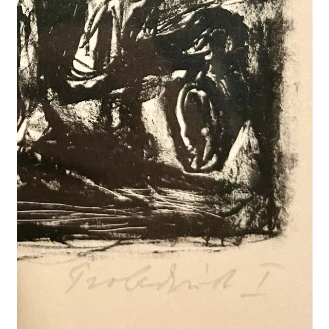 Paul Kleinschmidt, 1916 German Expressionism Figurative Lithograph Man Two Horses Paul Kleinschmidt, 1916 For Sale - Image 4 of 6
