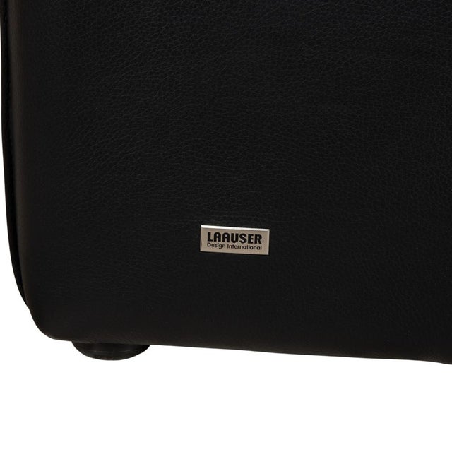 Atlanta 2-Seater Sofa and Armchair in Black Leather from Lauuser, Set of 2 For Sale - Image 15 of 18