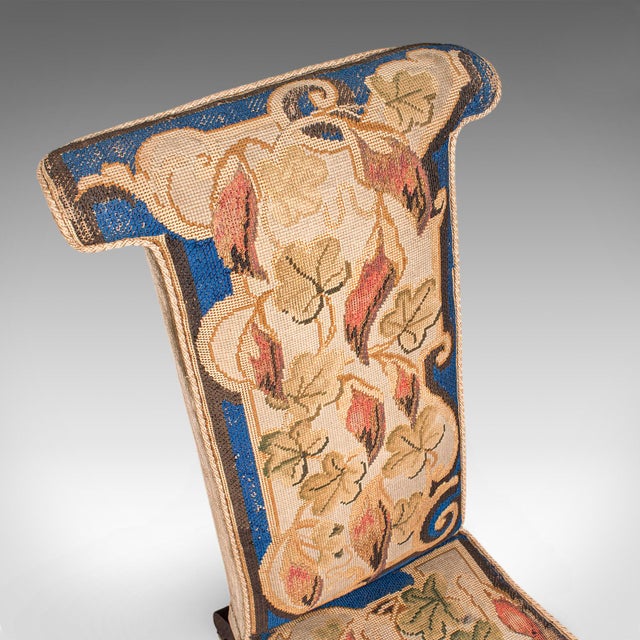 Beige Antique Prayer Chair, English, Needlepoint, Ecclesiastical, Prie Dieu, Regency For Sale - Image 8 of 12