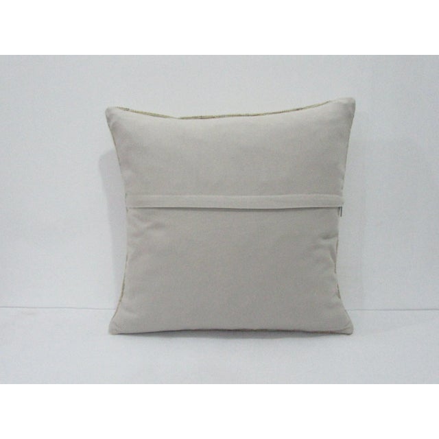 Traditional Faded Turkish Ivory Pillow For Sale - Image 3 of 4