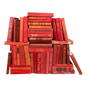 Vintage Late 20th Century Red Books - Set of 50