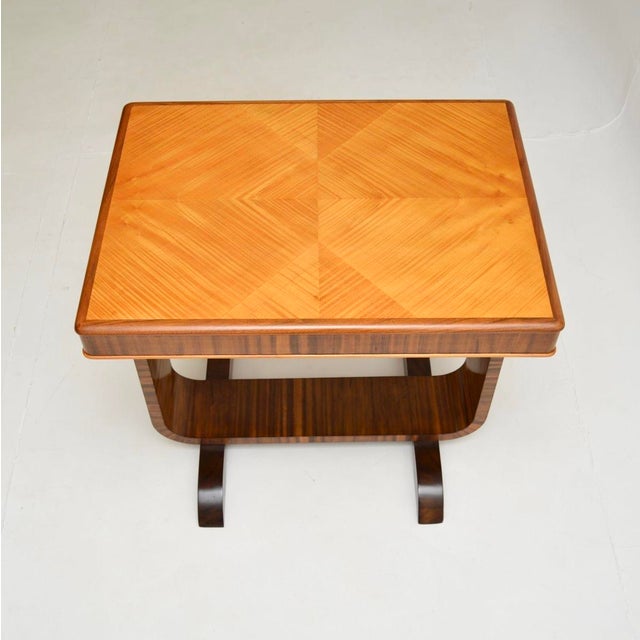 Wood Art Deco Satin Birch and Walnut Occasional Side Table, 1930s For Sale - Image 7 of 11