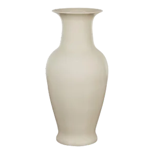 Oversized Chinese Vintage Altar Vase with Blanc de Chine Finish and Flaring Neck