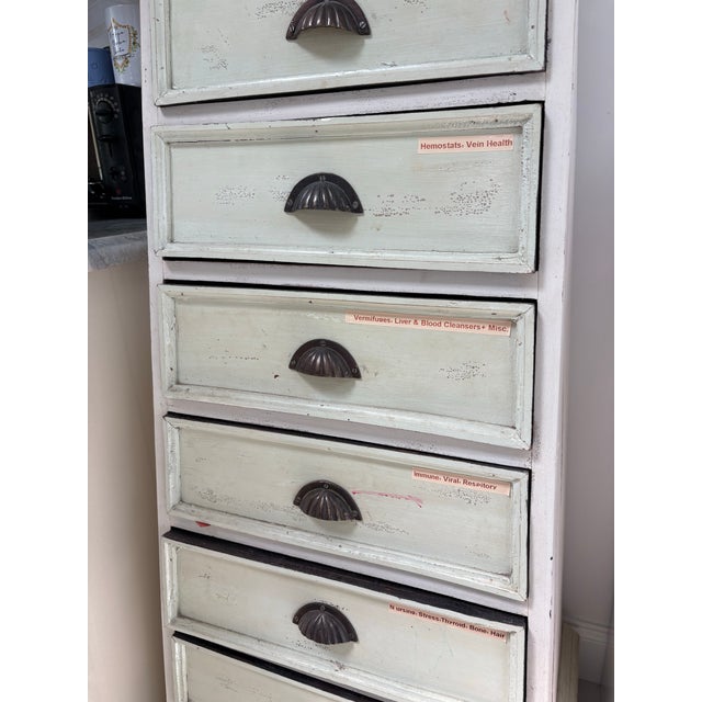 1990s 1990s Tall Apothecary Style Cabinet / Storage Chest – 5ft Tall – Farmhouse Decor For Sale - Image 5 of 5