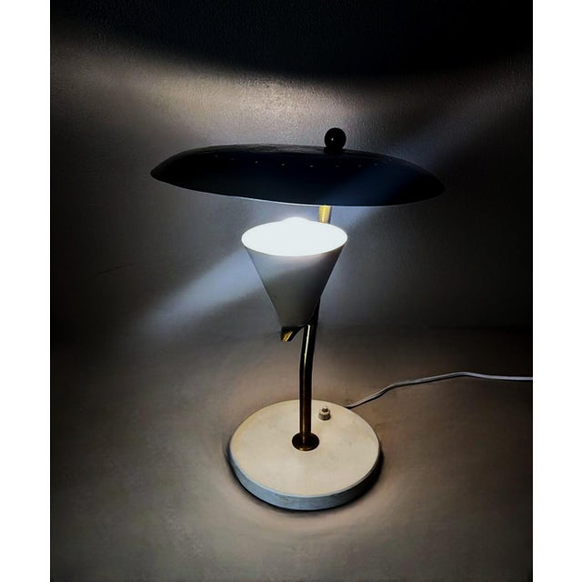 Mid 20th Century Italian Adjustable Table Lamp in Metal and Brass For Sale - Image 12 of 18
