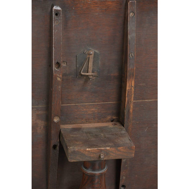 Antique English Oak Tilt-Top Table in Square Shape, 19th Century For Sale - Image 6 of 15