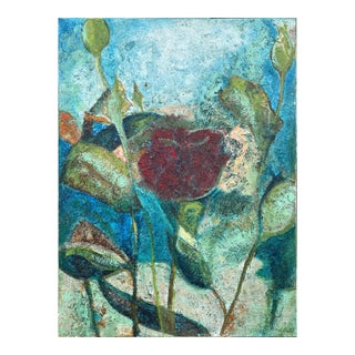 "Crimson Solitude" Original Oil Large Painting by Sonia Gold For Sale