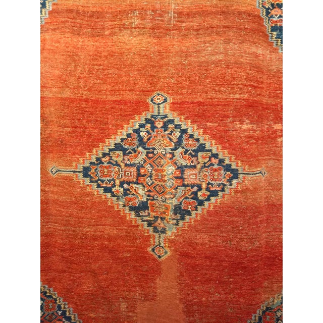 Antique Persian Malayer Rug, Hand-Knotted Wool, Geometric Pattern, 8x12, Terracotta & Navy For Sale - Image 13 of 16