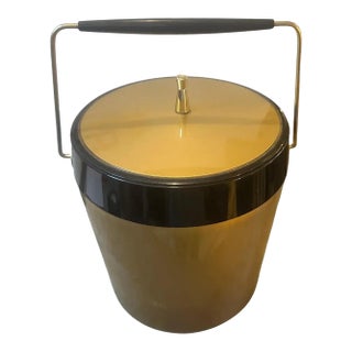 1960s Mid-Century Modern Brass and Resin Ice Bucket For Sale