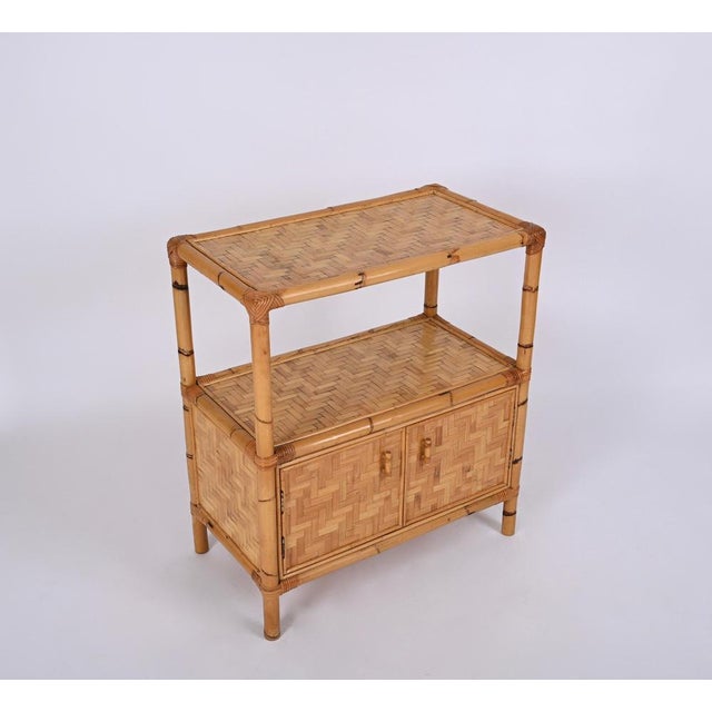 Mid-Century Storage Cabinet in Woven Rattan and Bamboo, Italy, 1970s For Sale - Image 15 of 17