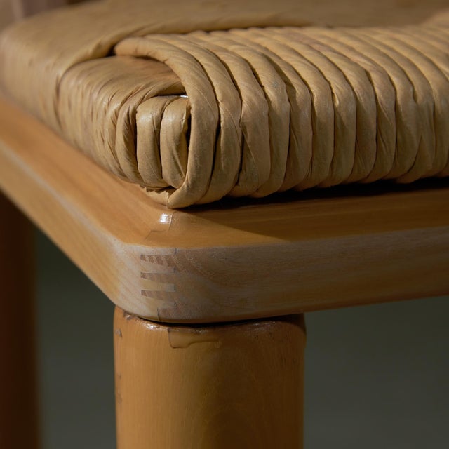 Wood Italian Wooden and Wicker Chair, 1960s For Sale - Image 7 of 15