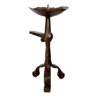 French Workshop Cast Iron Candlestick, 1950s For Sale