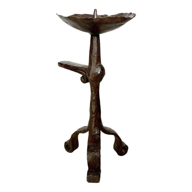 French Workshop Cast Iron Candlestick, 1950s For Sale