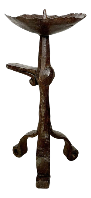 French Workshop Cast Iron Candlestick, 1950s