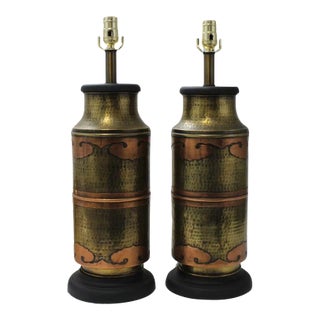 James Mont Style Table Lamps 1960s - A Pair For Sale